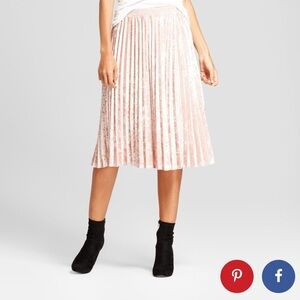 a new day Blush Velvet Midi Skirt